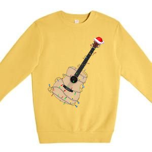 Funny Christmas Guitar Tree Xmas Guitarist Gift Premium Crewneck Sweatshirt