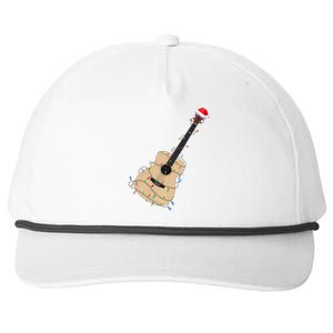 Funny Christmas Guitar Tree Xmas Guitarist Gift Snapback Five-Panel Rope Hat