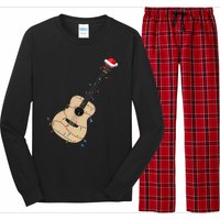 Funny Christmas Guitar Tree Xmas Guitarist Gift Long Sleeve Pajama Set