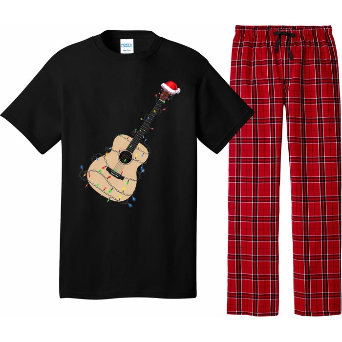 Funny Christmas Guitar Tree Xmas Guitarist Gift Pajama Set