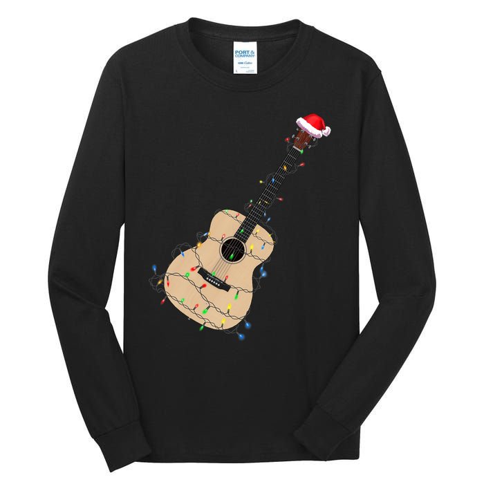 Funny Christmas Guitar Tree Xmas Guitarist Gift Tall Long Sleeve T-Shirt