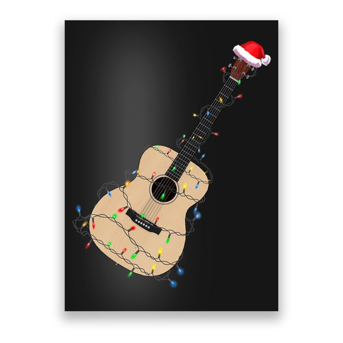 Funny Christmas Guitar Tree Xmas Guitarist Gift Poster