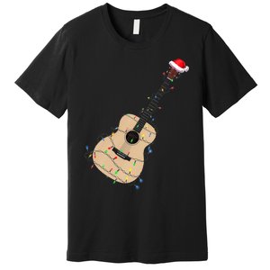 Funny Christmas Guitar Tree Xmas Guitarist Gift Premium T-Shirt