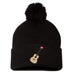 Funny Christmas Guitar Tree Xmas Guitarist Gift Pom Pom 12in Knit Beanie