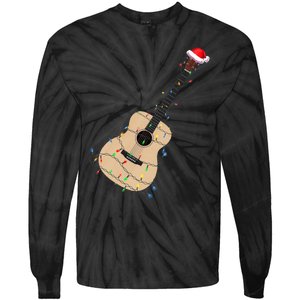 Funny Christmas Guitar Tree Xmas Guitarist Gift Tie-Dye Long Sleeve Shirt