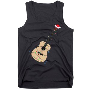 Funny Christmas Guitar Tree Xmas Guitarist Gift Tank Top