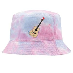 Funny Christmas Guitar Tree Xmas Guitarist Gift Tie-Dyed Bucket Hat