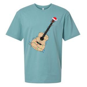 Funny Christmas Guitar Tree Xmas Guitarist Gift Sueded Cloud Jersey T-Shirt