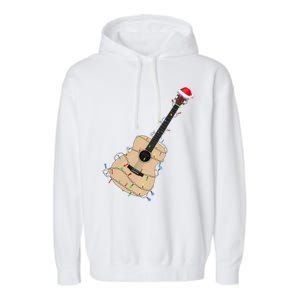 Funny Christmas Guitar Tree Xmas Guitarist Gift Garment-Dyed Fleece Hoodie