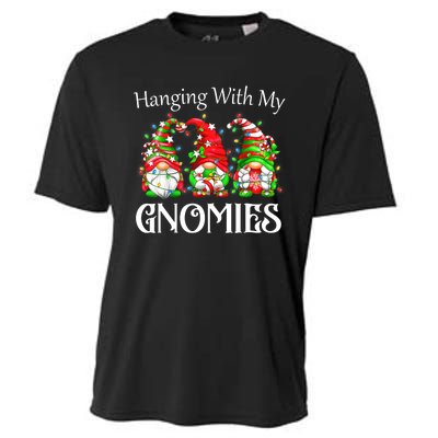 Funny Christmas Gnome Hanging With My Gnomies Family Pajamas Cooling Performance Crew T-Shirt