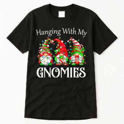 Funny Christmas Gnome Hanging With My Gnomies Family Pajamas Tall T-Shirt