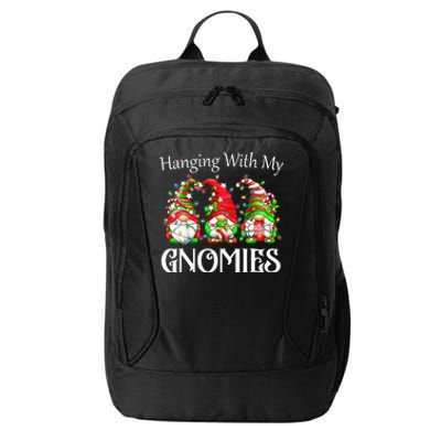 Funny Christmas Gnome Hanging With My Gnomies Family Pajamas City Backpack