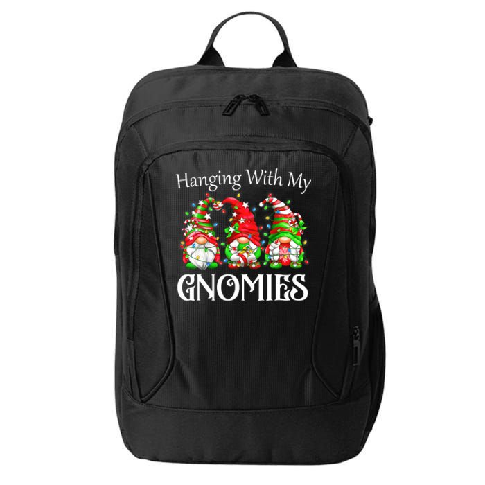 Funny Christmas Gnome Hanging With My Gnomies Family Pajamas City Backpack