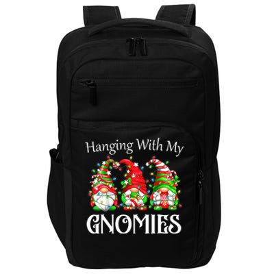 Funny Christmas Gnome Hanging With My Gnomies Family Pajamas Impact Tech Backpack