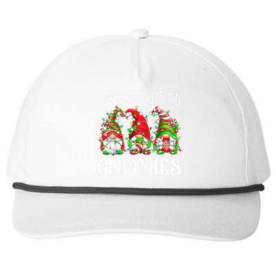 Funny Christmas Gnome Hanging With My Gnomies Family Pajamas Snapback Five-Panel Rope Hat