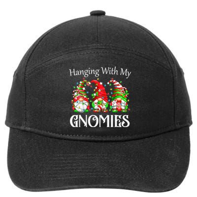 Funny Christmas Gnome Hanging With My Gnomies Family Pajamas 7-Panel Snapback Hat