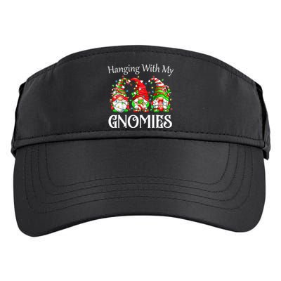 Funny Christmas Gnome Hanging With My Gnomies Family Pajamas Adult Drive Performance Visor