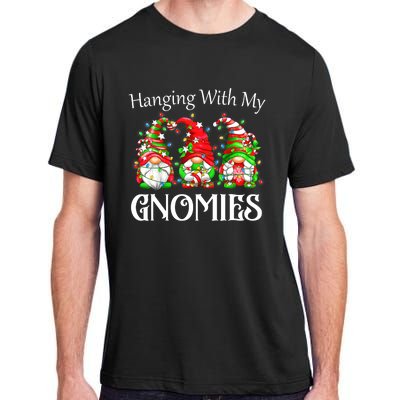 Funny Christmas Gnome Hanging With My Gnomies Family Pajamas Adult ChromaSoft Performance T-Shirt