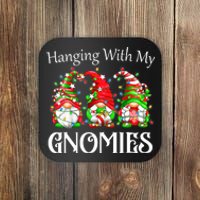 Funny Christmas Gnome Hanging With My Gnomies Family Pajamas Coaster