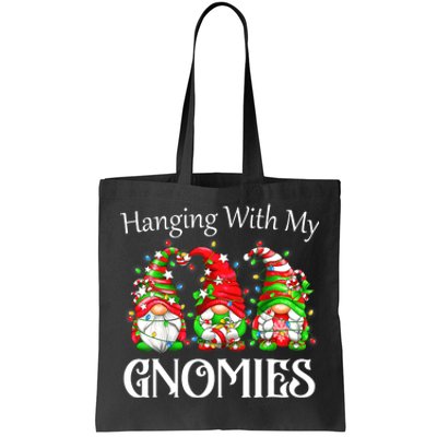 Funny Christmas Gnome Hanging With My Gnomies Family Pajamas Tote Bag