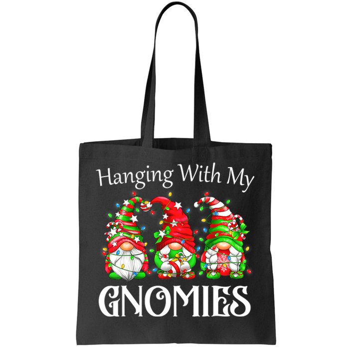 Funny Christmas Gnome Hanging With My Gnomies Family Pajamas Tote Bag