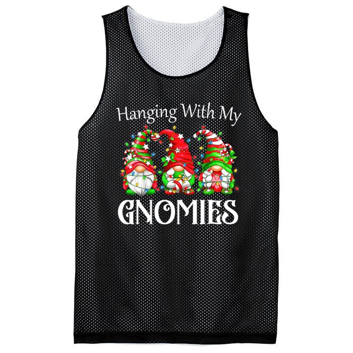 Funny Christmas Gnome Hanging With My Gnomies Family Pajamas Mesh Reversible Basketball Jersey Tank