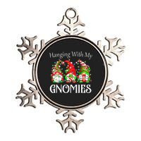 Funny Christmas Gnome Hanging With My Gnomies Family Pajamas Metallic Star Ornament