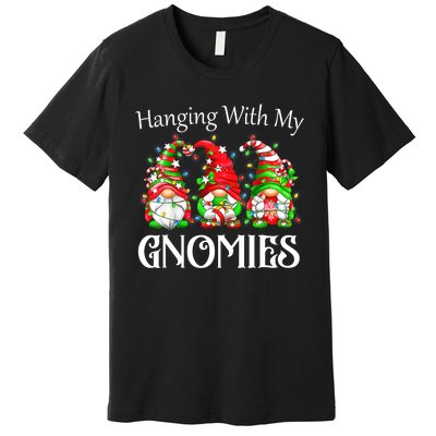 Funny Christmas Gnome Hanging With My Gnomies Family Pajamas Premium T-Shirt