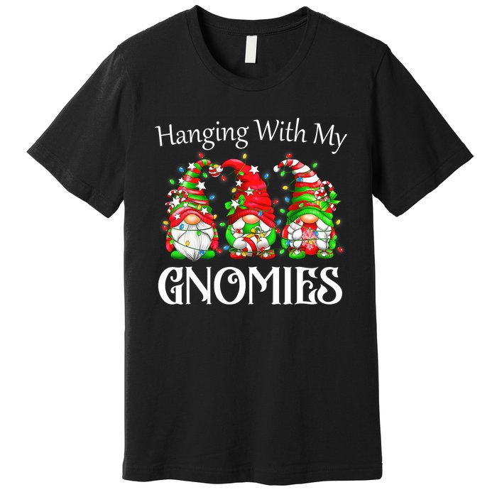 Funny Christmas Gnome Hanging With My Gnomies Family Pajamas Premium T-Shirt