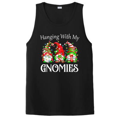 Funny Christmas Gnome Hanging With My Gnomies Family Pajamas PosiCharge Competitor Tank