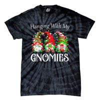 Funny Christmas Gnome Hanging With My Gnomies Family Pajamas Tie-Dye T-Shirt