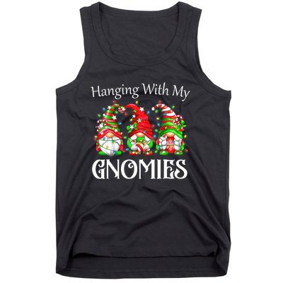 Funny Christmas Gnome Hanging With My Gnomies Family Pajamas Tank Top