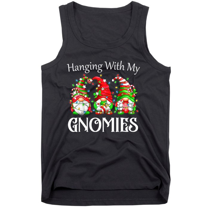 Funny Christmas Gnome Hanging With My Gnomies Family Pajamas Tank Top