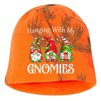 Funny Christmas Gnome Hanging With My Gnomies Family Pajamas Kati - Camo Knit Beanie