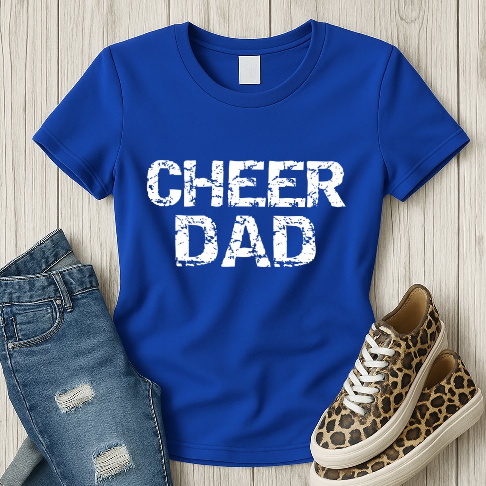 Father Cheerleading Gift From Cheerleader Daughter Cheer Dad Gift Womens T-Shirt