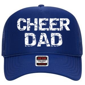 Father Cheerleading Gift From Cheerleader Daughter Cheer Dad Gift High Crown Mesh Back Trucker Hat