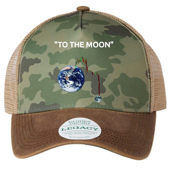 Funny Crypto Going Down To The Moon Legacy Tie Dye Trucker Hat