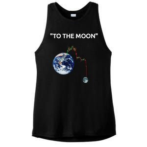 Funny Crypto Going Down To The Moon Ladies PosiCharge Tri-Blend Wicking Tank