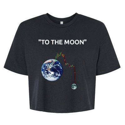 Funny Crypto Going Down To The Moon Bella+Canvas Jersey Crop Tee