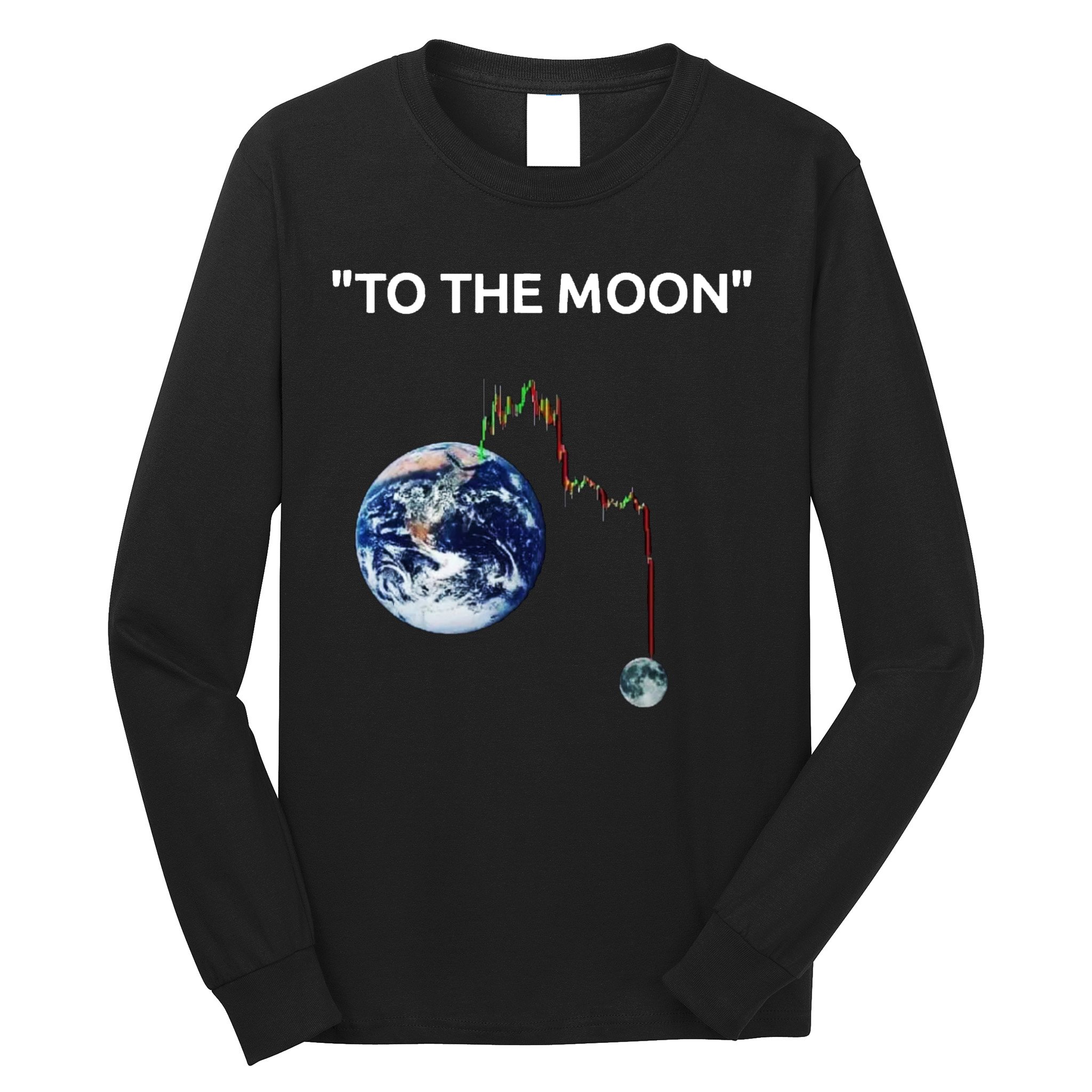 Funny Crypto Going Down To The Moon Long Sleeve Shirt