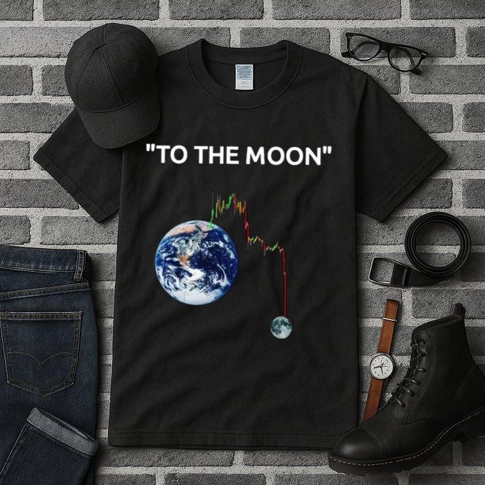 Funny Crypto Going Down To The Moon Tall T-Shirt