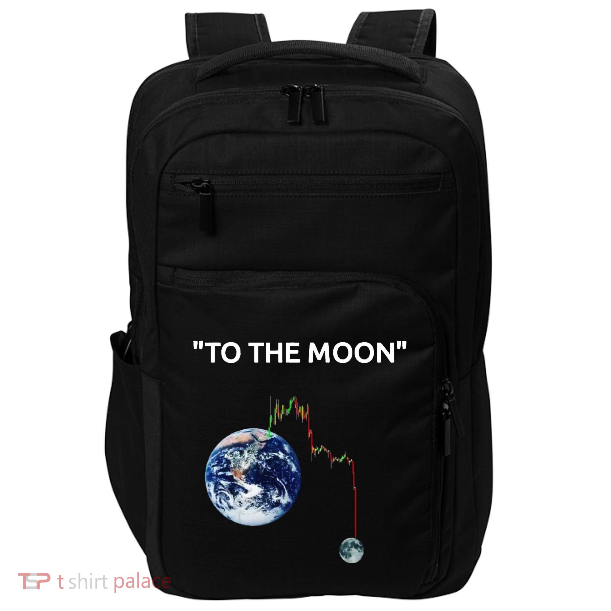 Funny Crypto Going Down To The Moon Impact Tech Backpack