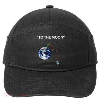 Funny Crypto Going Down To The Moon 7-Panel Snapback Hat