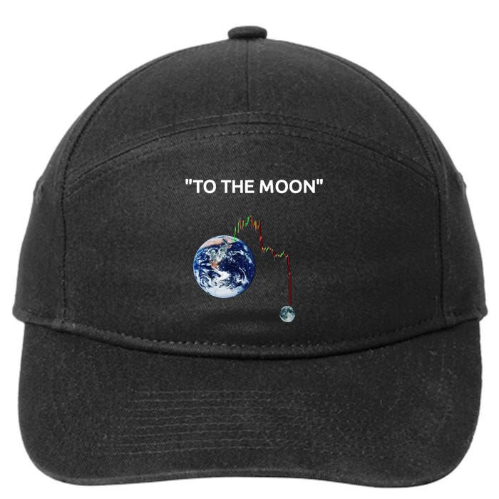 Funny Crypto Going Down To The Moon 7-Panel Snapback Hat