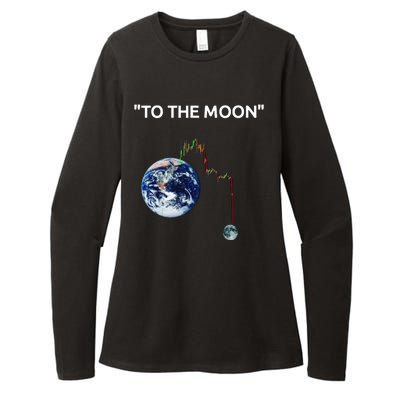 Funny Crypto Going Down To The Moon Womens CVC Long Sleeve Shirt