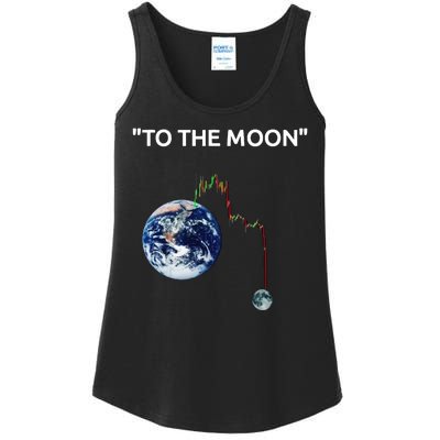 Funny Crypto Going Down To The Moon Ladies Essential Tank