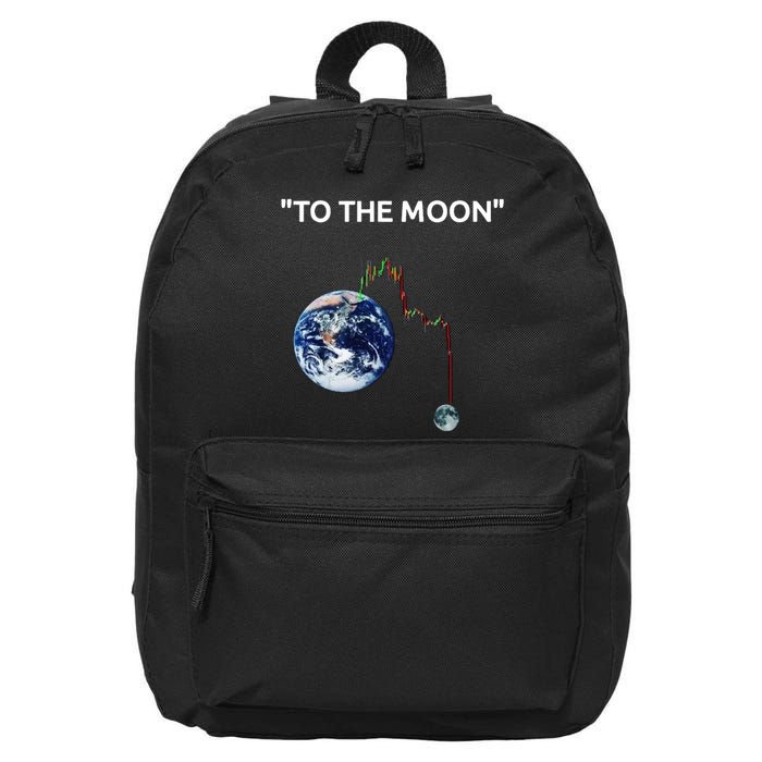 Funny Crypto Going Down To The Moon 16 in Basic Backpack