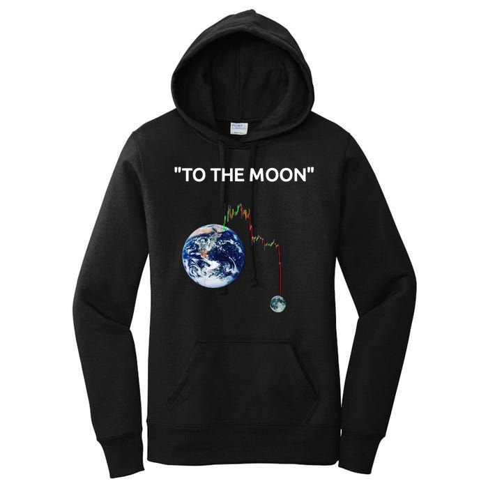 Funny Crypto Going Down To The Moon Women's Pullover Hoodie