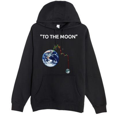 Funny Crypto Going Down To The Moon Premium Pullover Hoodie