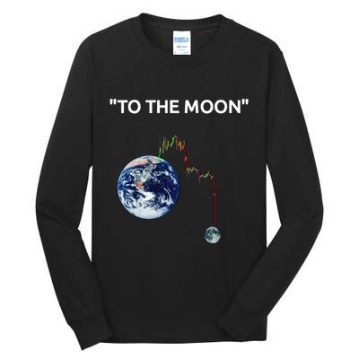 Funny Crypto Going Down To The Moon Tall Long Sleeve T-Shirt